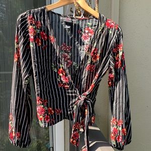 🔥SOLD🔥Floral Wrap Blouse